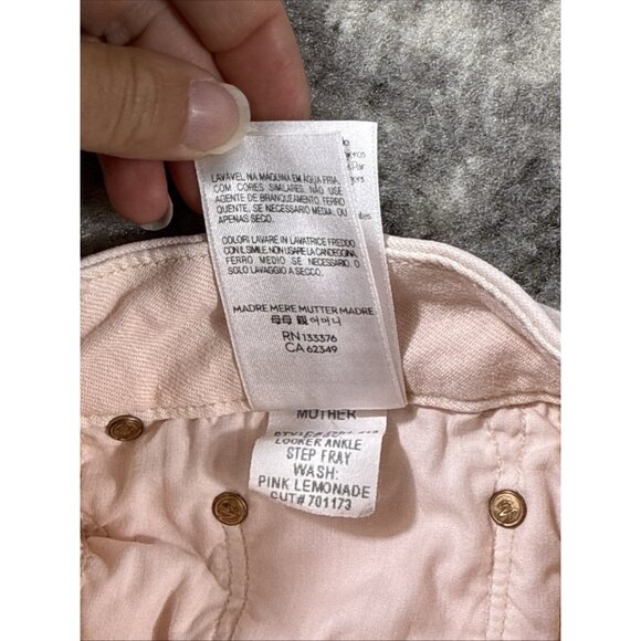 Mother The Looker Ankle Step Fray Jeans‎ Womens Size 29 Pink Lemonade Stretch - Picture 15 of 15